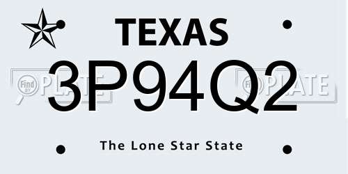 3P94Q2 Texas License Plate