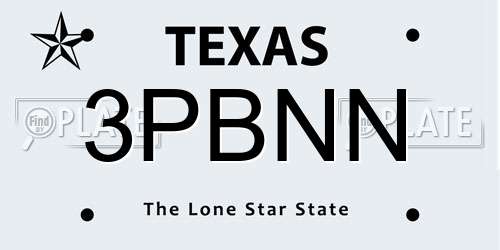 3PBNN Texas License Plate