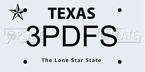 3PDFS Texas License Plate