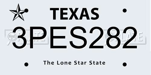 3PES282 Texas License Plate