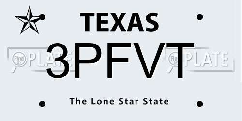 3PFVT Texas License Plate