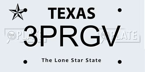 3PRGV Texas License Plate