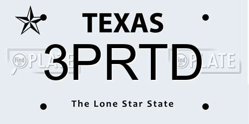 3PRTD Texas License Plate