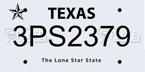 3PS2379 Texas License Plate