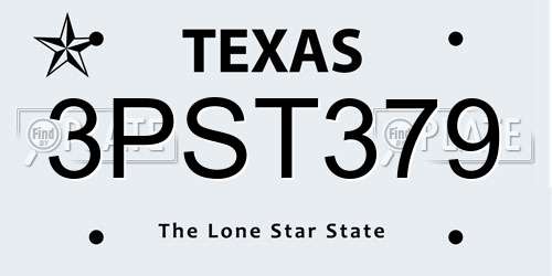 3PST379 Texas License Plate