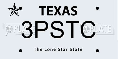3PSTC Texas License Plate