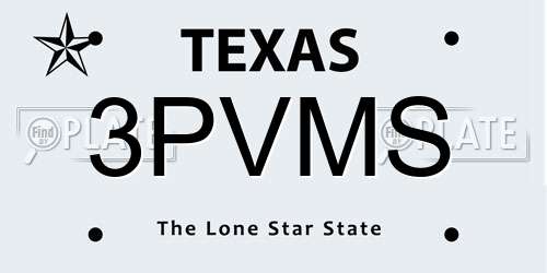 3PVMS Texas License Plate