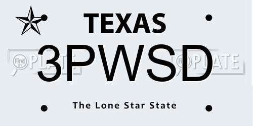 3PWSD Texas License Plate