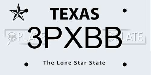 3PXBB Texas License Plate