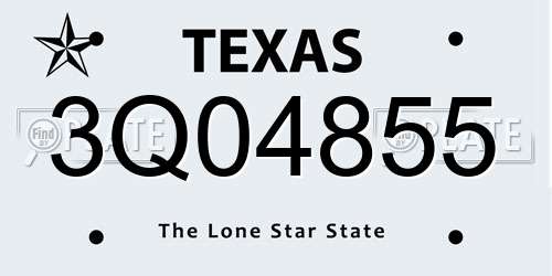 3Q04855 Texas License Plate