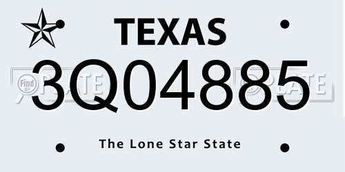 3Q04885 Texas License Plate