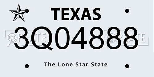 3Q04888 Texas License Plate