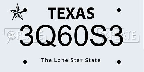 3Q60S3 Texas License Plate