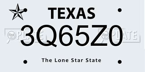 3Q65Z0 Texas License Plate