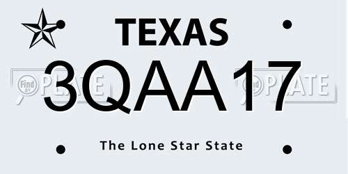 3QAA17 Texas License Plate
