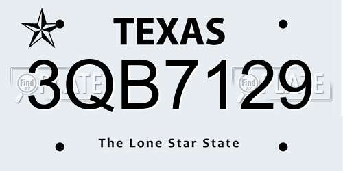 3QB7129 Texas License Plate