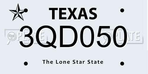 3QD050 Texas License Plate