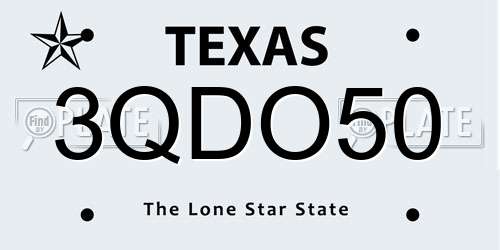 3QDO50 Texas License Plate