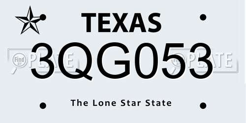 3QG053 Texas License Plate