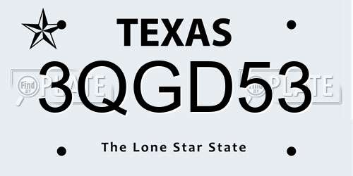 3QGD53 Texas License Plate