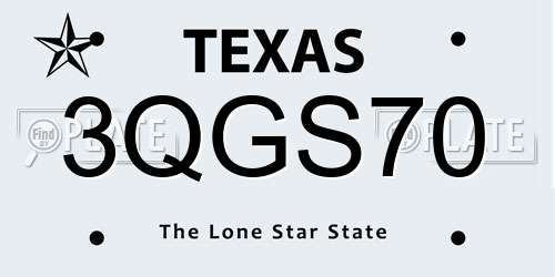 3QGS70 Texas License Plate