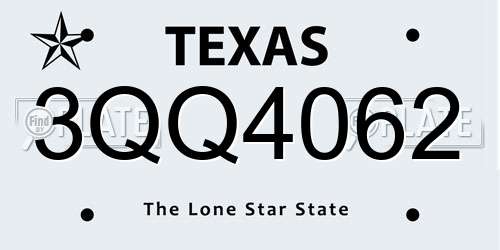 3QQ4062 Texas License Plate