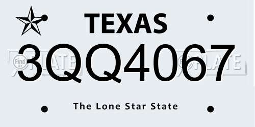 3QQ4067 Texas License Plate