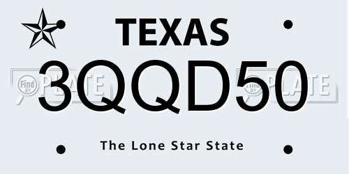 3QQD50 Texas License Plate