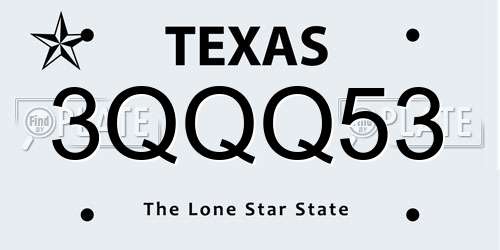 3QQQ53 Texas License Plate