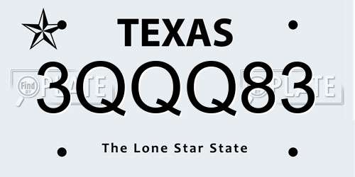 3QQQ83 Texas License Plate