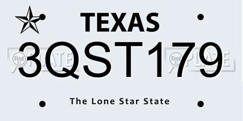 3QST179 Texas License Plate