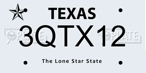 3QTX12 Texas License Plate