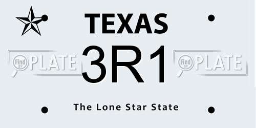 3R1 Texas License Plate