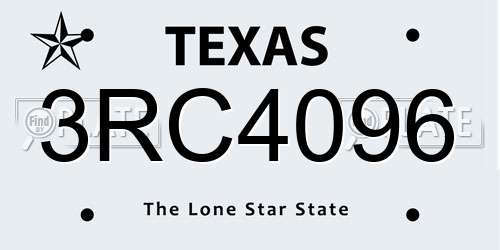 3RC4096 Texas License Plate