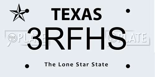 3RFHS Texas License Plate