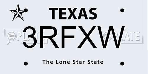 3RFXW Texas License Plate