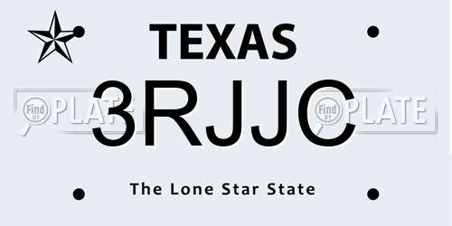 3RJJC Texas License Plate