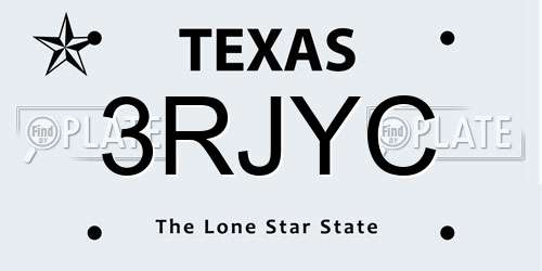 3RJYC Texas License Plate
