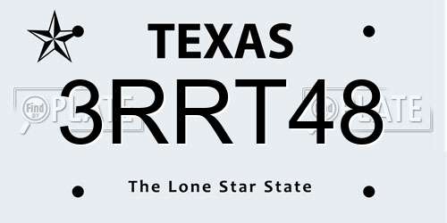 3RRT48 Texas License Plate