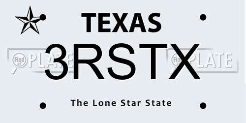 3RSTX Texas License Plate