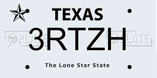 3RTZH Texas License Plate