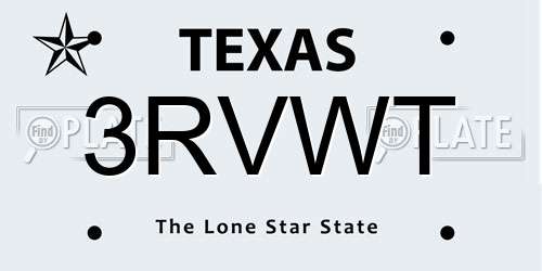 3RVWT Texas License Plate