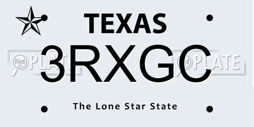 3RXGC Texas License Plate