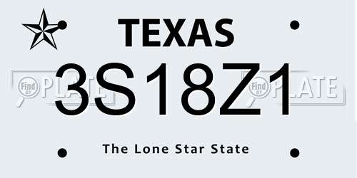 3S18Z1 Texas License Plate