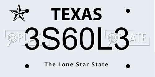 3S60L3 Texas License Plate