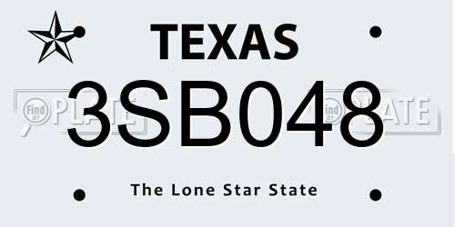 3SB048 Texas License Plate