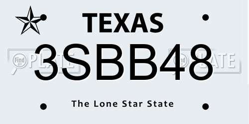 3SBB48 Texas License Plate
