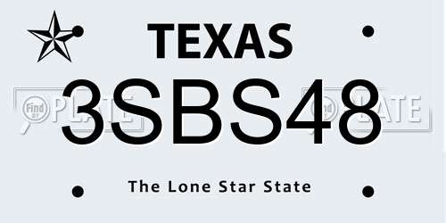 3SBS48 Texas License Plate