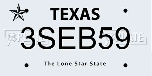 3SEB59 Texas License Plate