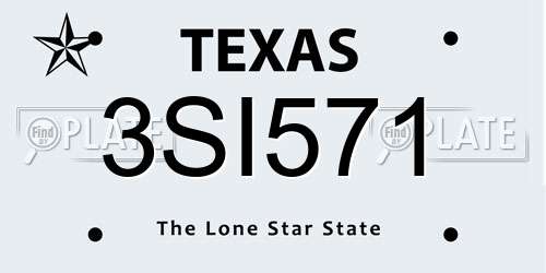 3SI571 Texas License Plate